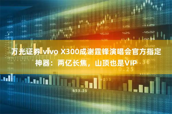 万光证券 vivo X300成谢霆锋演唱会官方指定神器：两亿长焦，山顶也是VIP