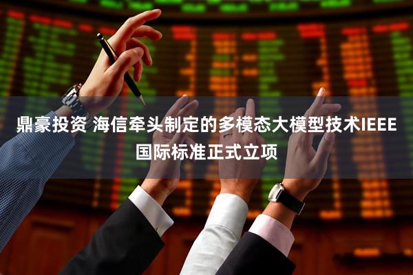 鼎豪投资 海信牵头制定的多模态大模型技术IEEE国际标准正式立项