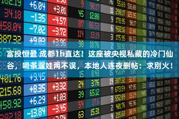 富投恒盈 成都1h直达！这座被央视私藏的冷门仙谷，喝茶遛娃两不误，本地人连夜删帖：求别火！